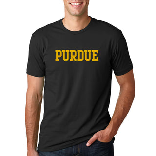Purdue University Boilermakers Basic Block Short Sleeve T Shirt - Black