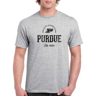 Purdue University Boilermakers Established Arch T Shirt - Sport Grey