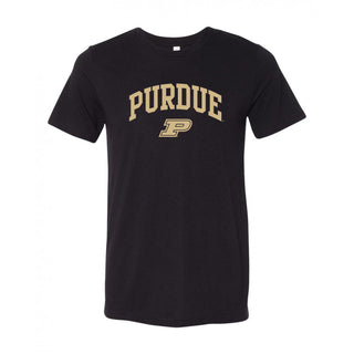 Purdue University Boilermakers Arch Logo Short Sleeve T Shirt - Black