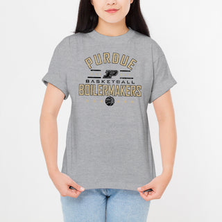 Purdue University Boilermakers Basketball Arch Stars Short Sleeve T Shirt - Sport Grey