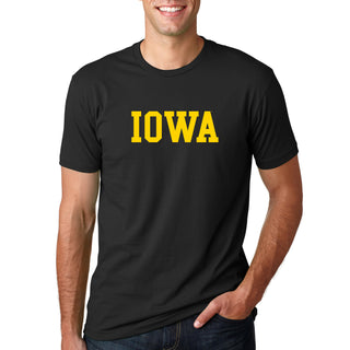 University of Iowa Hawkeyes Basic Block Premium Cotton Short Sleeve T Shirt - Black