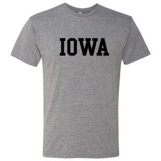 University of Iowa Hawkeyes Basic Block Short Sleeve T Shirt - Premium Heather