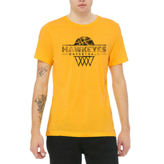 University of Iowa Hawkeyes Oblique Hoop Canvas Triblend Short Sleeve T-Shirt - Yellow Gold