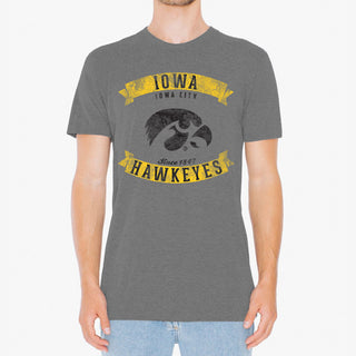 Vintage Banners Iowa Hawkeyes Triblend Short Sleeve T Shirt - Premium Heather
