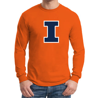 University of Illinois Fighting Illini Primary Logo Cotton Long Sleeve T-Shirt - Orange