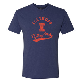 University of Illinois Fighting Illini Retro Script T-Shirt - Vintage Navy