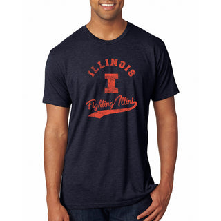 University of Illinois Fighting Illini Retro Script T-Shirt - Vintage Navy
