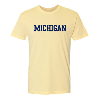 Basic Block University of Michigan Premium Cotton Short Sleeve T Shirt - Banana Cream