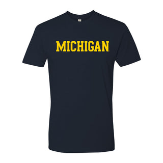 Basic Block University of Michigan Premium Short Sleeve T Shirt - Midnight Navy