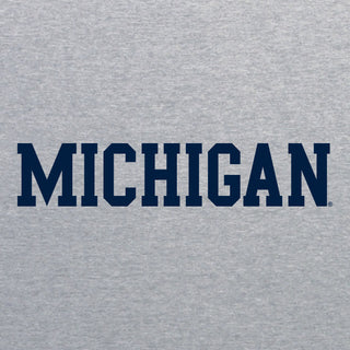 Basic Block University of Michigan Youth Basic Cotton Long Sleeve T Shirt - Sport Grey