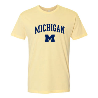 Arch Logo University of Michigan Premium Short Sleeve T Shirt - Banana Cream