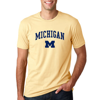 Arch Logo University of Michigan Premium Short Sleeve T Shirt - Banana Cream