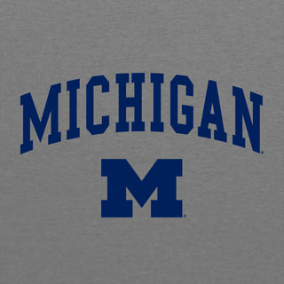 Arch Logo University of Michigan Triblend Short Sleeve T Shirt - Premium Heather