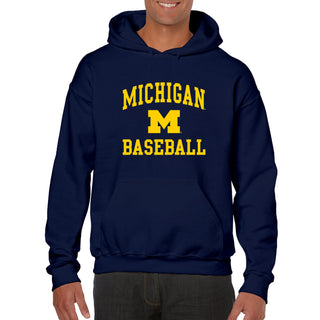 Michigan Wolverines Arch Logo Baseball Hoodie - Navy
