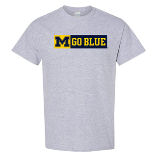 University of Michigan Wolverines Secondary Wordmark Go Blue Basic Cotton Short Sleeve T Shirt - Sport Grey