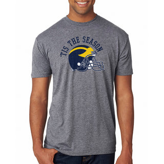 Michigan Tis The Season Football NLA Triblend T-Shirt - Premium Heather