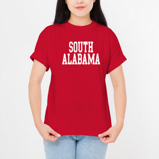 South Alabama Jaguars Basic Block T Shirt - Red
