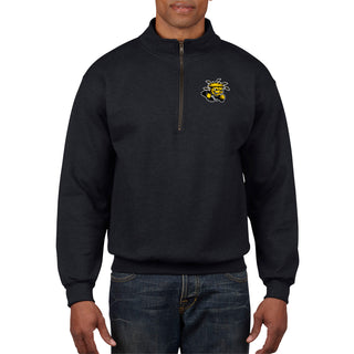Wichita State Shockers Primary Logo Left Chest 1/4 Zip Sweatshirt - Black