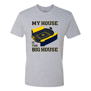 My House Is The Big House University of Michigan NLA T Shirt - Heather Grey