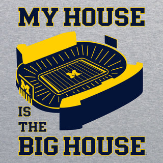 My House Is The Big House University of Michigan NLA T Shirt - Heather Grey
