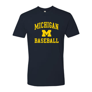 Michigan Wolverines Arch Logo Premium Cotton T-Shirt - Midnight Navy