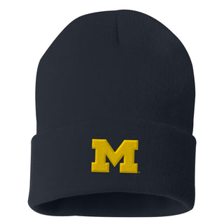 Michigan Primary Logo Solid Knit Cuffed Beanie