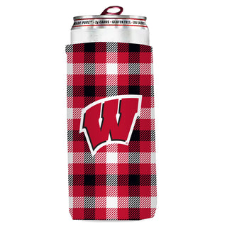 Wisconsin Plaid Insulated Slim Can Sleeve