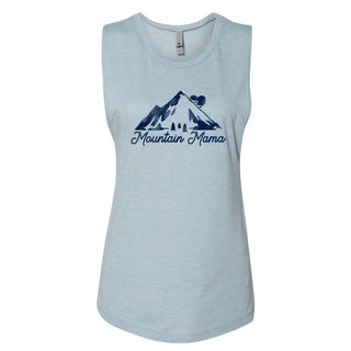 Mountain Mama Women’s Festival Muscle Tank - Stonewash Denim