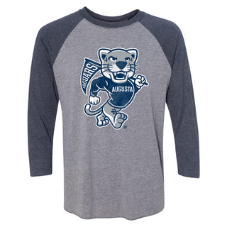 Augusta University Mascot Spirit Mark 3/4 Sleeve Raglan - Prem Htr / Vtg Navy