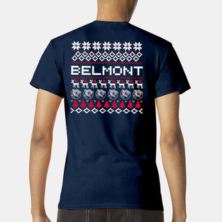 Belmont Holiday Sweater T-Shirt - Navy