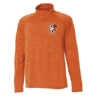 BGSU Primary Logo Men's Space Dye Performance Pullover - Orange