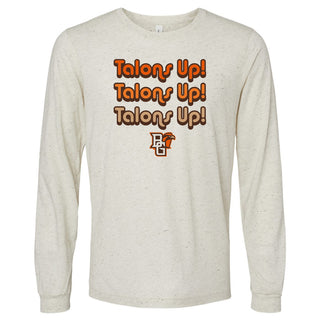 BGSU Talons Up Repeat Longsleeve Triblend T-Shirt - Oatmeal