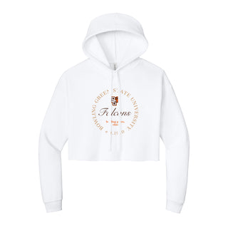 BGSU Roundabout Women’s Cropped Fleece Hoodie - White