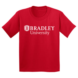 Bradley University Braves Basic Block Cotton Short Sleeve Youth T Shirt - Red