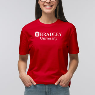 Bradley University Braves Basic Block Cotton Short Sleeve T Shirt - Red