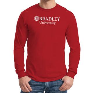 Bradley University Braves Basic Block Cotton Long Sleeve Shirt - Red