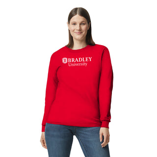 Bradley University Braves Basic Block Cotton Long Sleeve Shirt - Red