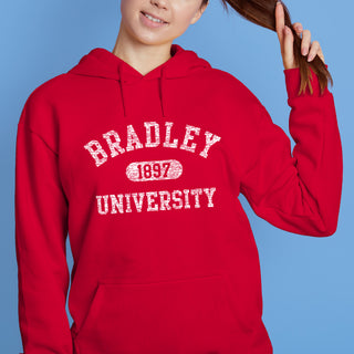 Bradley Athletic Arch Hoodie - Red