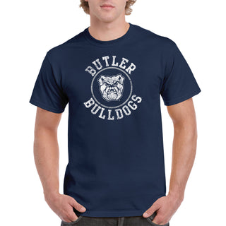 Butler University Bulldogs Distressed Circle Logo Short Sleeve T Shirt - Navy