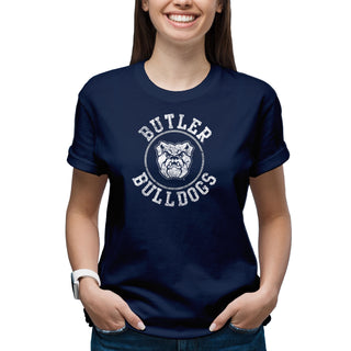 Butler University Bulldogs Distressed Circle Logo Short Sleeve T Shirt - Navy