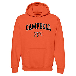 Campbell University Fighting Camels Arch Logo Heavy Cotton Blend Hoodie  - Orange