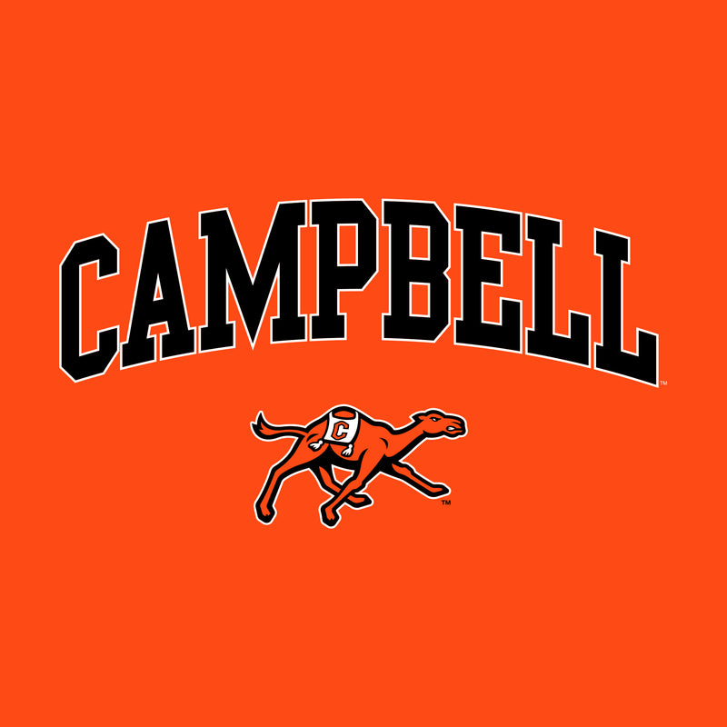 Campbell University Fighting Camels Arch Logo Heavy Cotton Blend Hoodie  - Orange