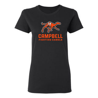 Campbell University Fighting Camels Primary Logo Basic Cotton Women's Short Sleeve T-Shirt - Black