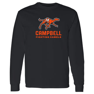 Campbell University Fighting Camels Primary Logo Basic Cotton Long Sleeve T-Shirt - Black