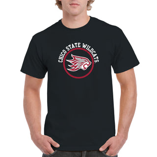 Chico State Wildcats Distressed Circle Logo T-Shirt - Black