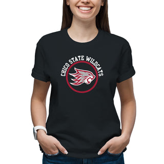 Chico State Wildcats Distressed Circle Logo T-Shirt - Black