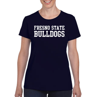 Fresno State Bulldogs Basic Block Women's T-Shirt - Navy