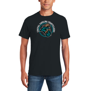 Coastal Carolina Chanticleers Distressed Circle Logo T-Shirt - Black