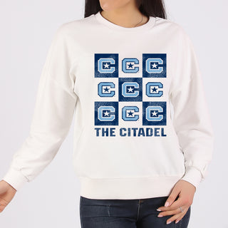The Citadel Checkerbox Crewneck Sweatshirt - White