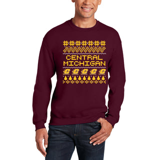 Central Michigan Holiday Sweater Crewneck - Maroon